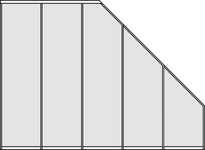 5 Türflügel, eine Teilschräge und zwei Komplettschrägen