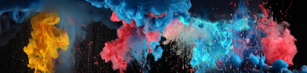 Farbexplosion im Wasser, Bildausschnitt bei Höhe 620 mm