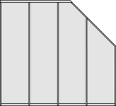 4 Türflügel, eine Teilschräge und eine Komplettschräge